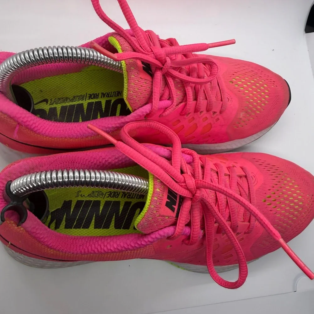Nike‎ Zoom Pink Orange Mesh Running Athletic Shoes Women's Size 8.5 Jog Sneaker - Picture 9 of 11